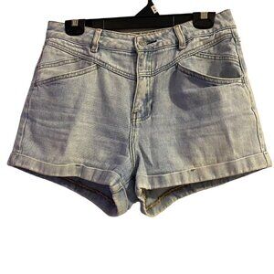 PacSun Los Angeles Women's Light Blue Wash Cuffed Denim Mom Shorts Size 28